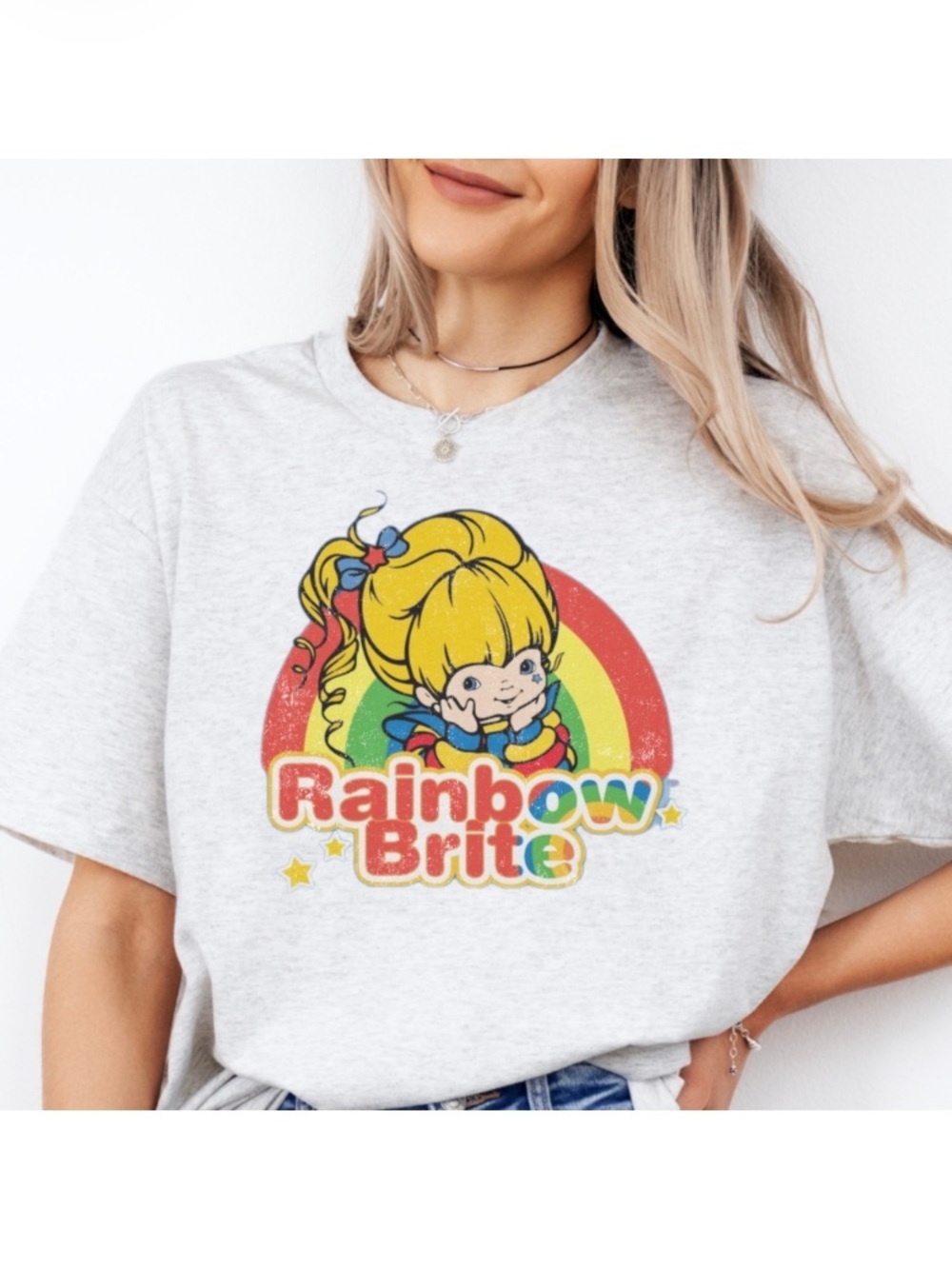 Rainbow Graphic Tee - ASHGREY